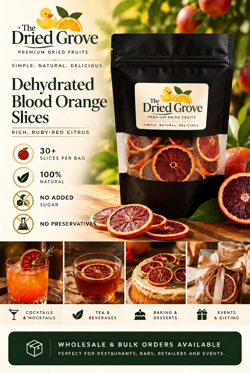Premium Dehydrated Blood Orange Slices | 30+ Pieces