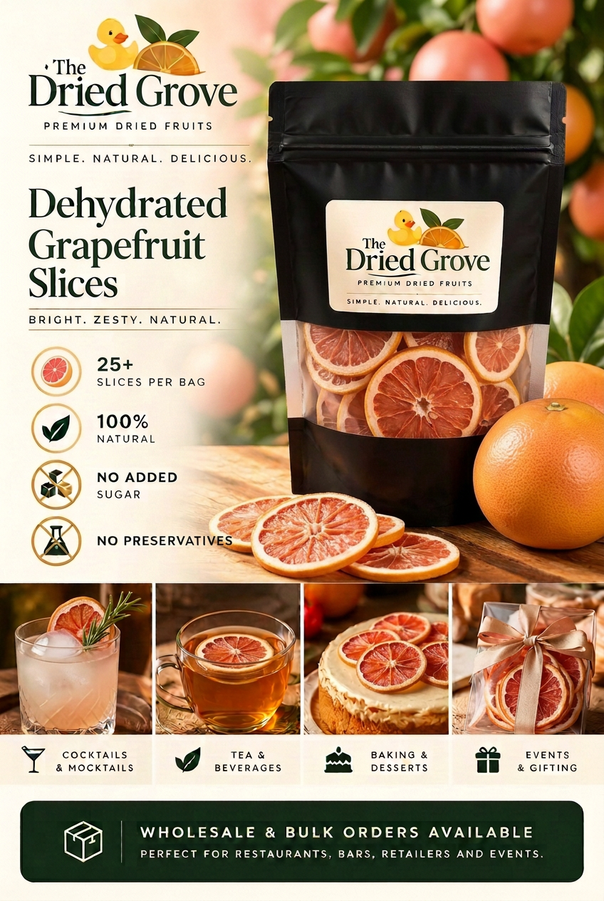 Premium Dehydrated Grapefruit Slices | 25+ Pieces