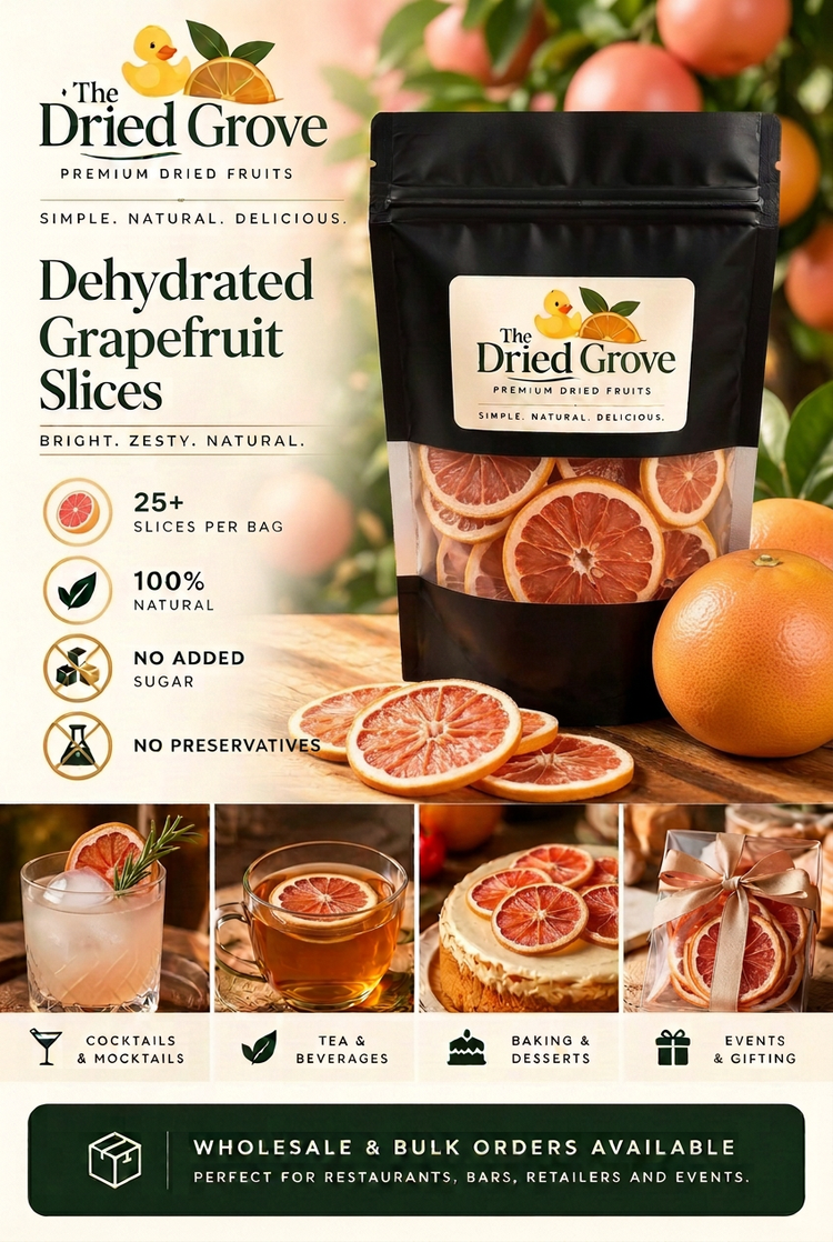 Premium Dehydrated Grapefruit Slices | 25+ Pieces