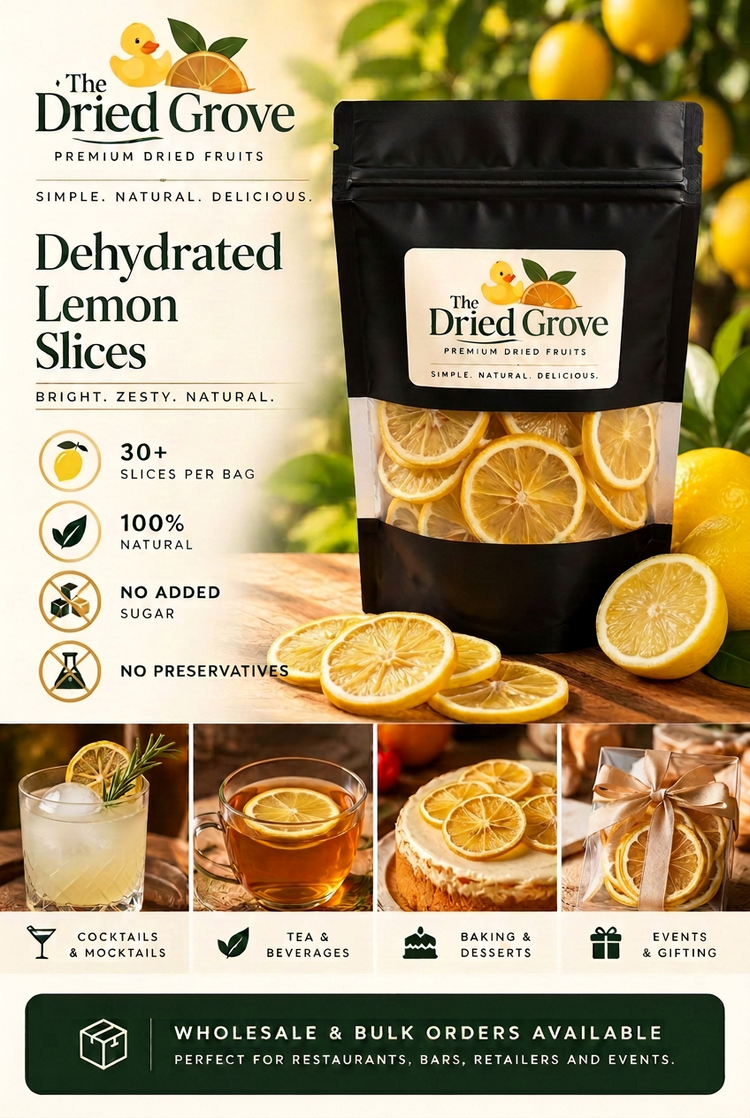 Premium Dehydrated Lemon Slices | 30+ Pieces