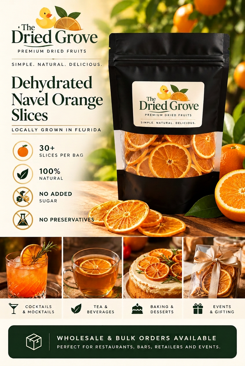 Premium Dehydrated Navel Orange Slices | 30+ Pieces